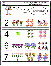 okul öncesi çocuklar için sayı çalışmaları